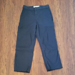 Frank & Eileen Womens Deep Blue Flax Cotton Cropped Pants Size 2